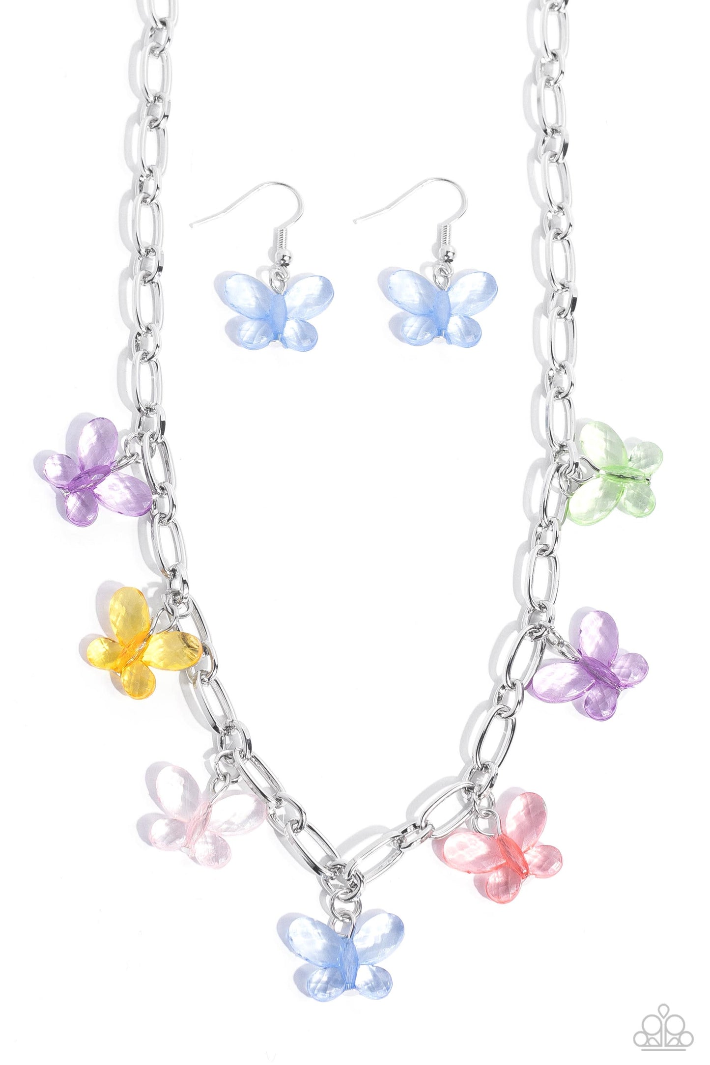 Butterfly Balance Multi Necklace Earring set