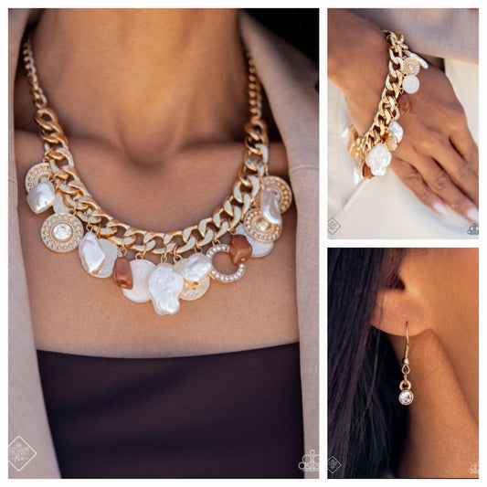 Now SEA Here - Gold Necklace & Bracelet set