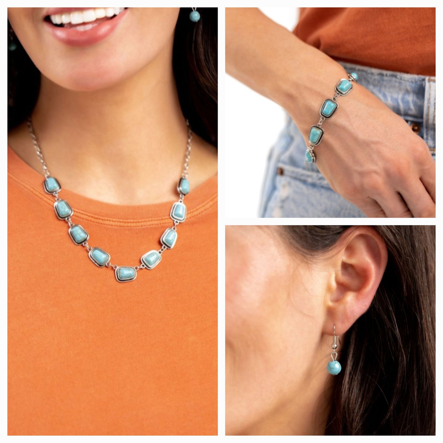 Southern Safari - Blue Necklace Set & Bracelet