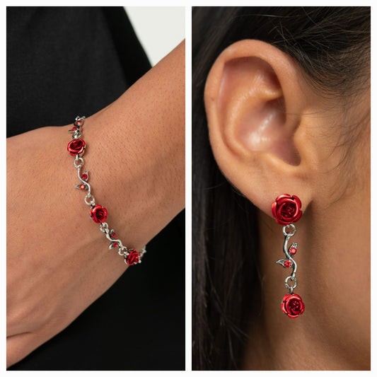 Roses Supposes - Red Bracelet & Earring