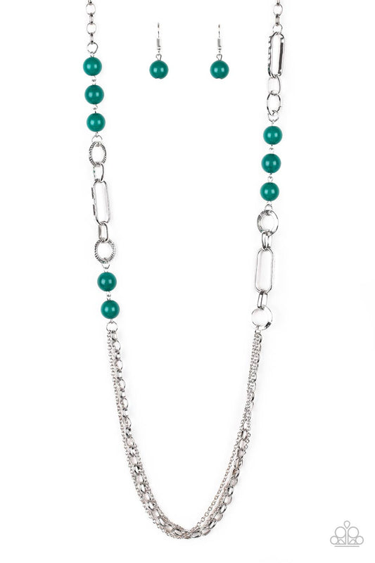 CACHE Me Out - Green Necklace Earring Set