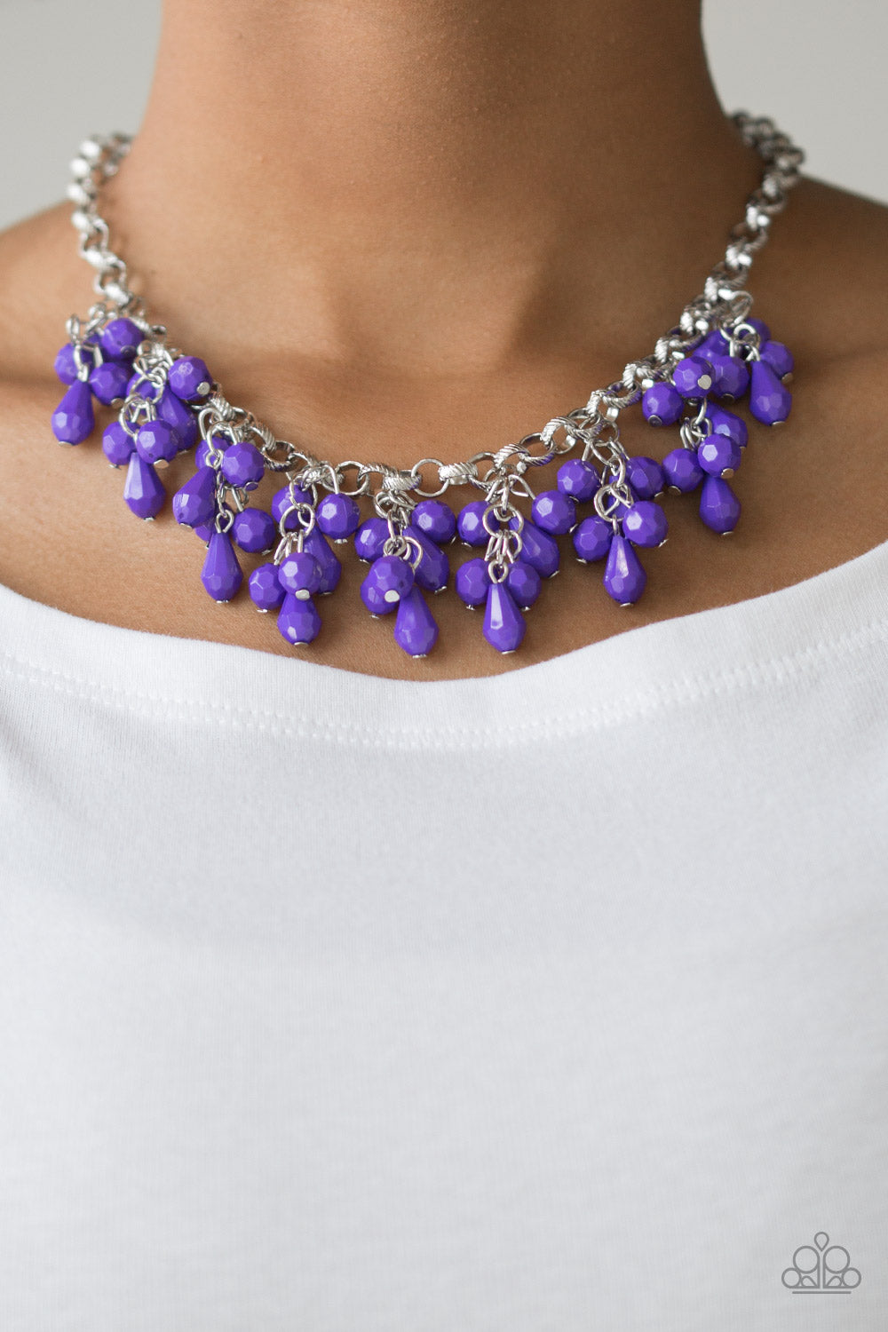 Modern Macarena - Purple Necklace Earring Set