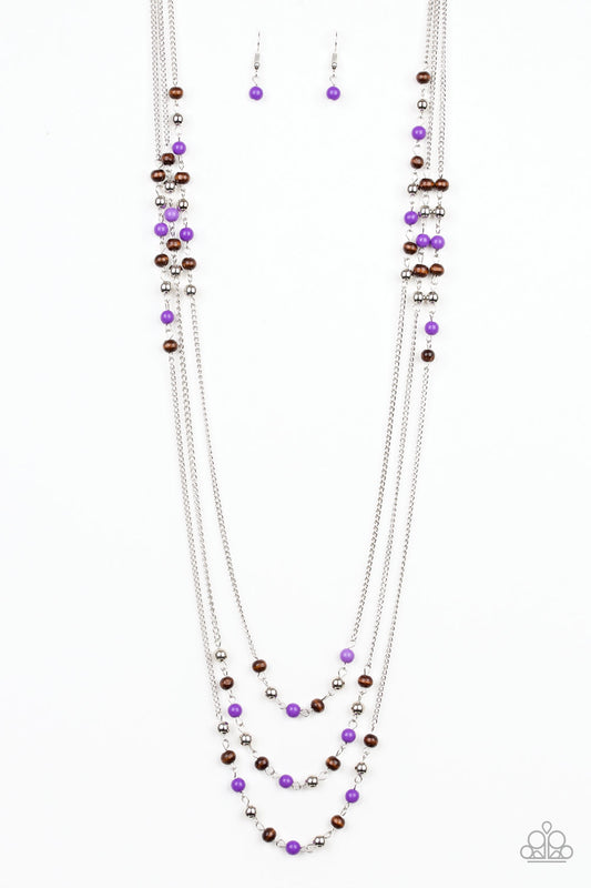 Seasonal Sensation - Purple Necklace Earring Set