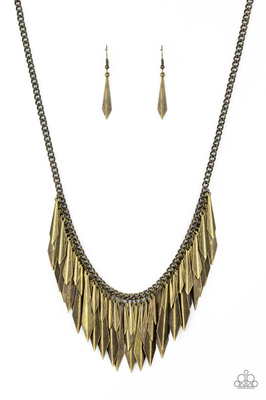 The Thrill-Seeker - Brass Necklace Earring Set