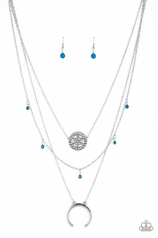 Lunar Lotus - Blue  Necklace