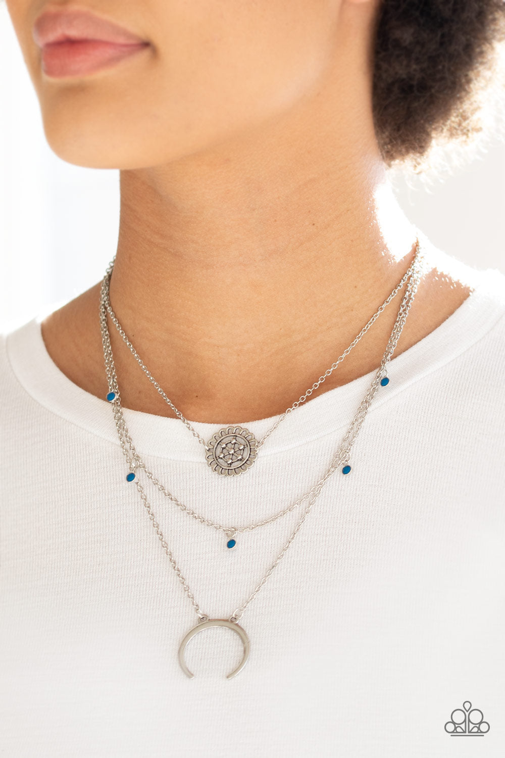 Lunar Lotus - Blue  Necklace