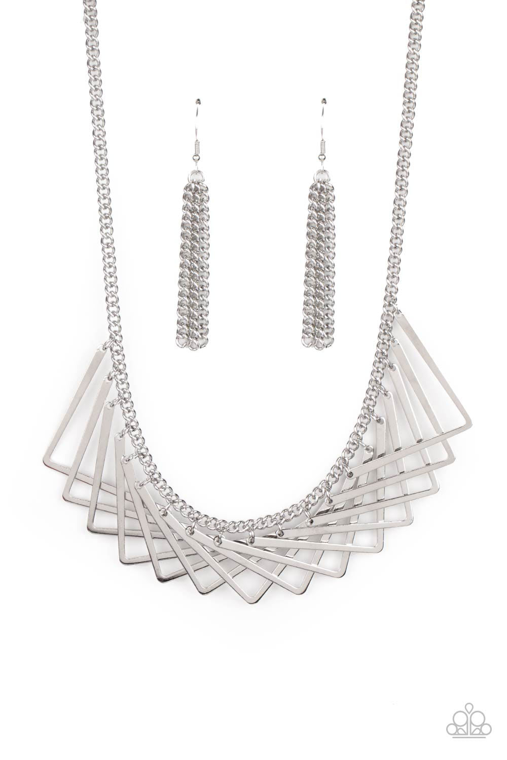 Metro Mirage - Silver Necklace Earring Set