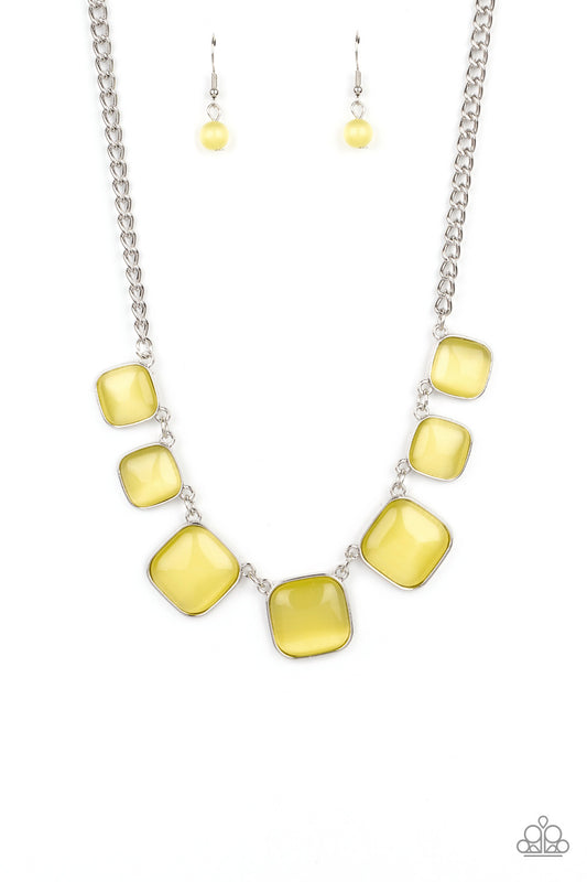 Aura Allure - Yellow Necklace Earring Set