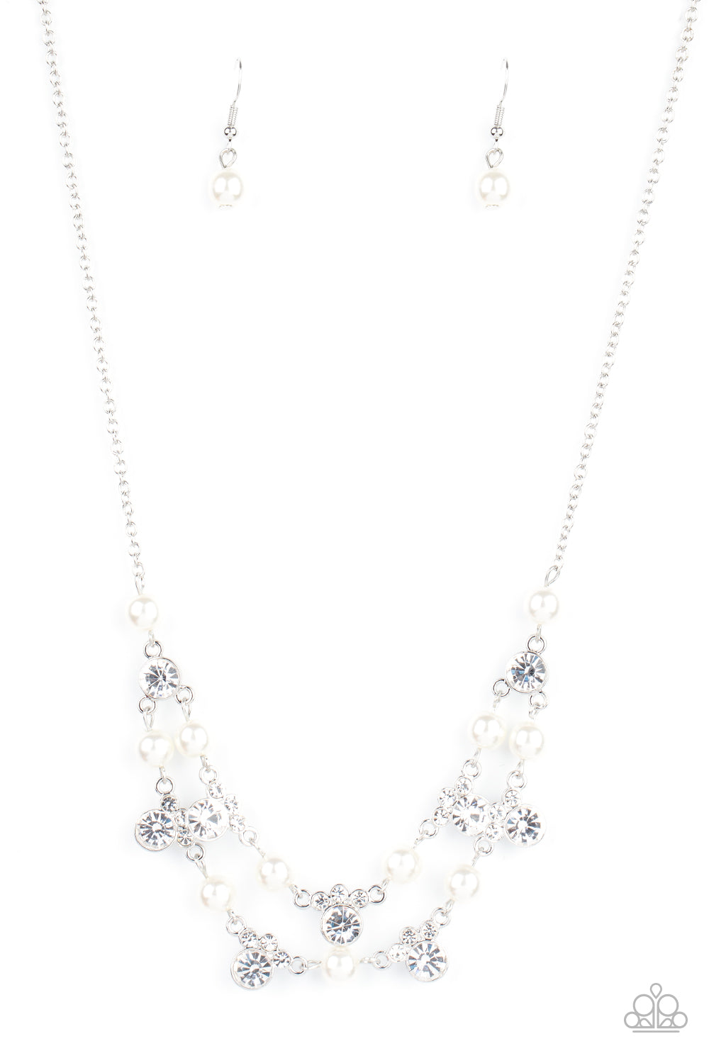 Royal Announcement - White Necklace Earring Set