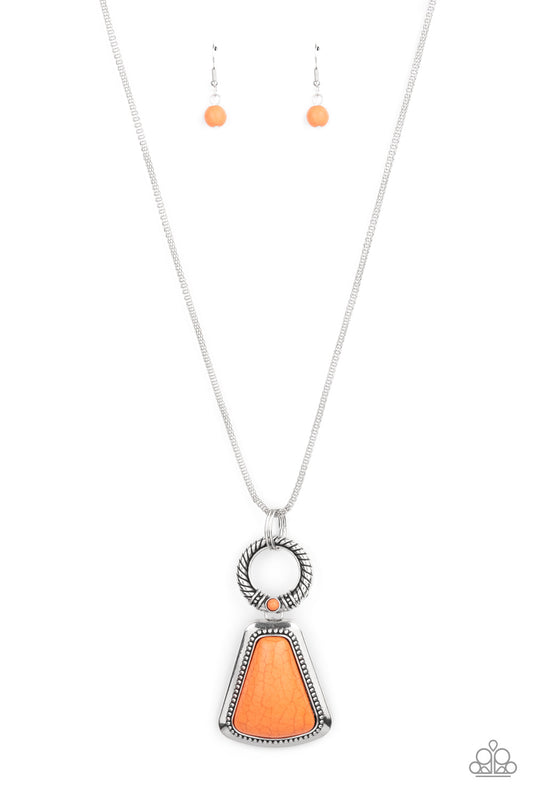 Stone Prairies - Orange necklace Earring Set