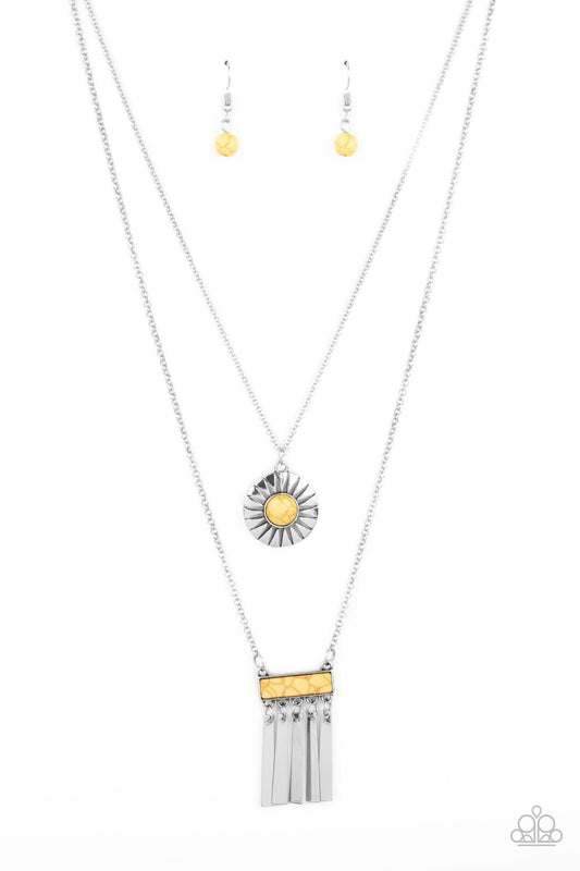 Sunburst Rustica - Yellow Necklace Earring Set