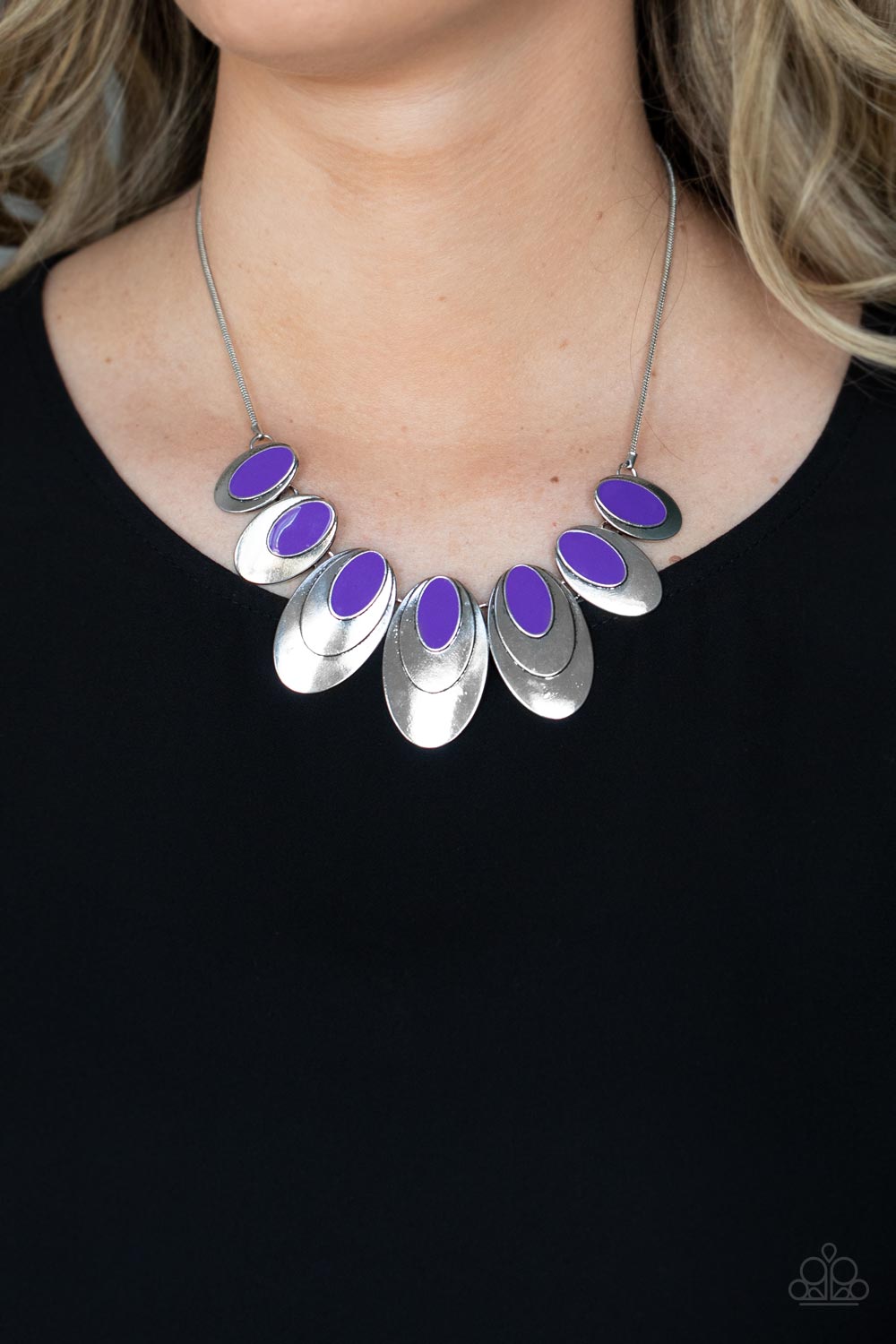 Endless Eclipse - Purple Necklace Earring Set