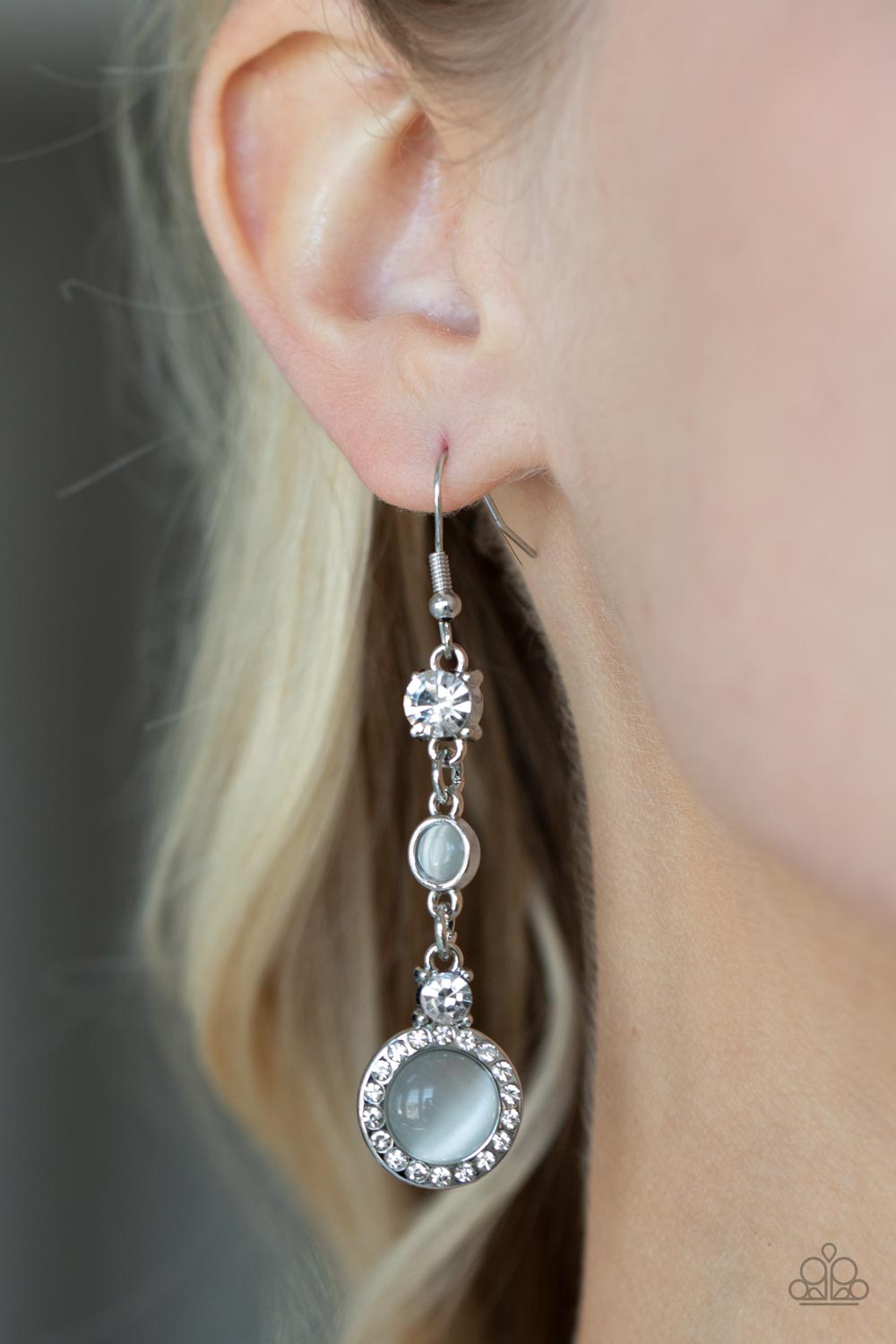 Epic Elegance - White Earring