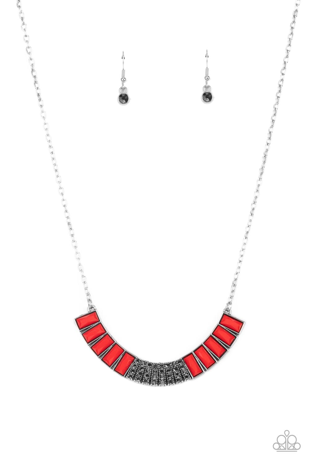 Coup de MANE - Red Necklace Earring Set