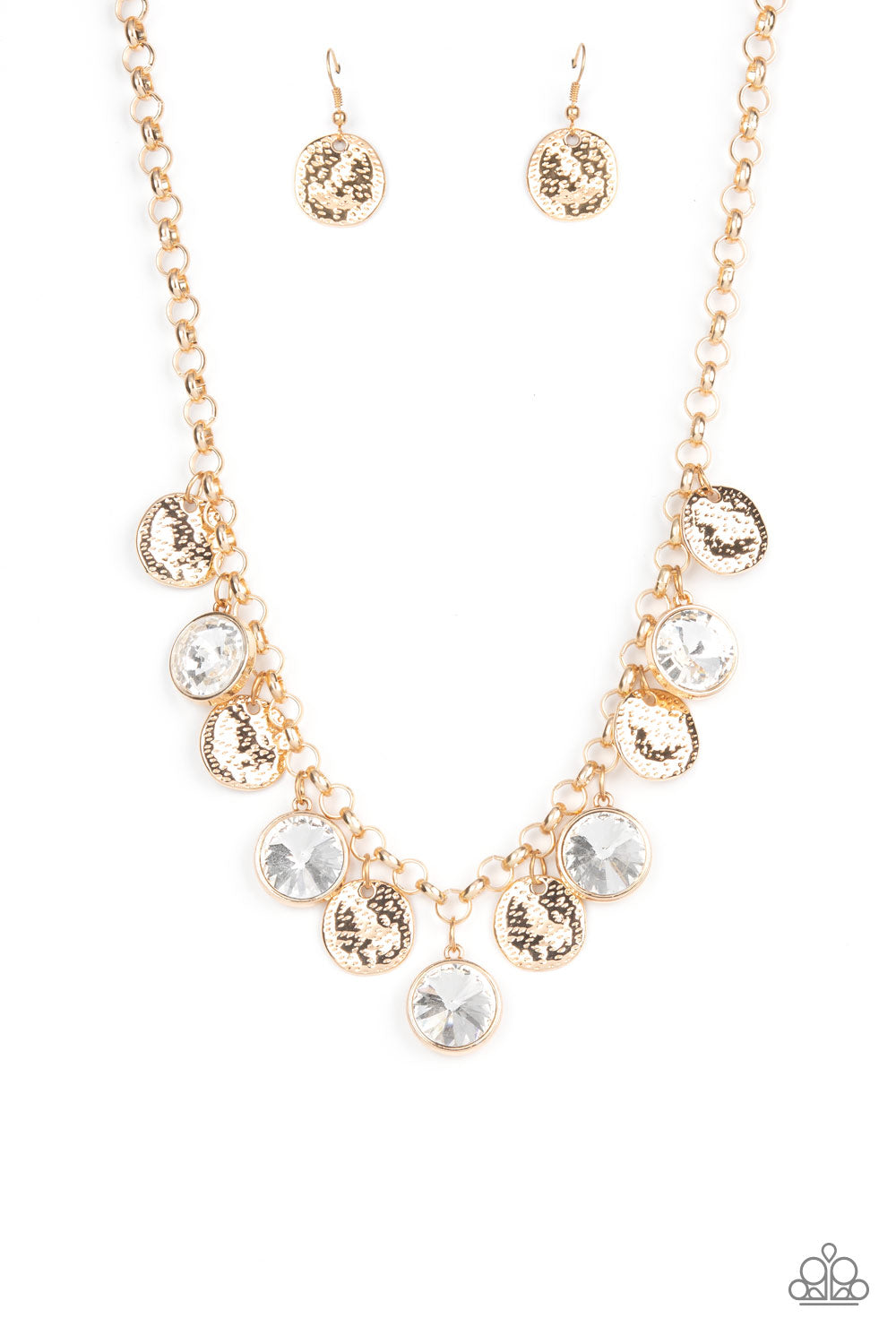 Spot On Sparkle - Gold Necklase Earring Set