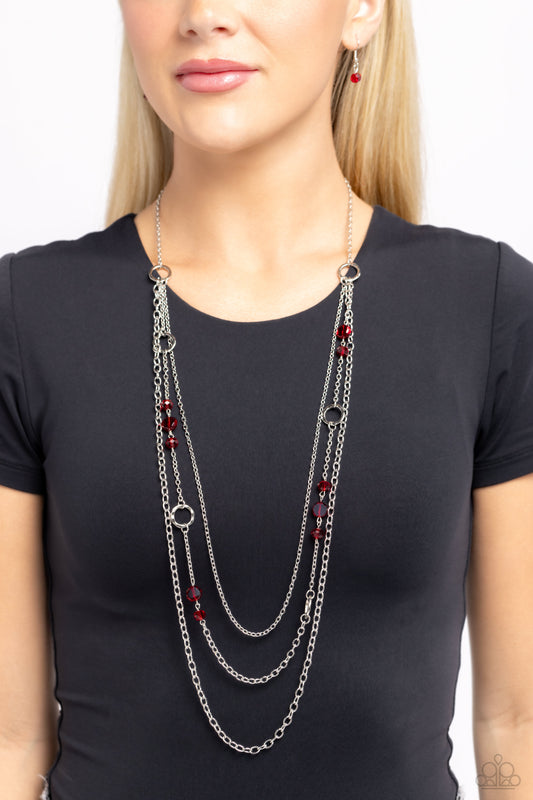 Starry-Eyed Eloquence - Red Necklace