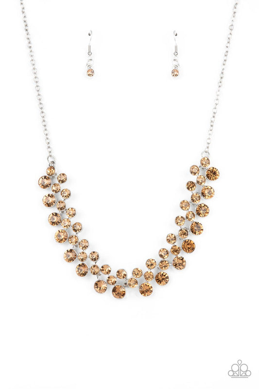 Won The Lottery - Brown Necklace Earring Set