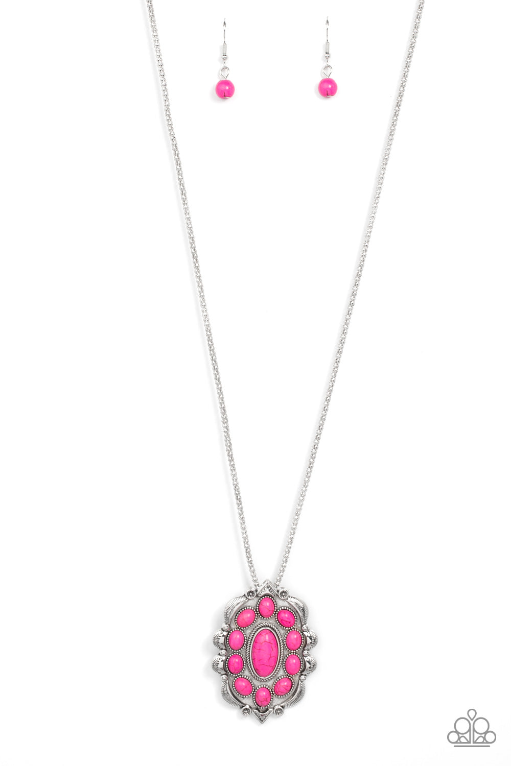 Mojave Medallion - Pink Necklace Earring Set