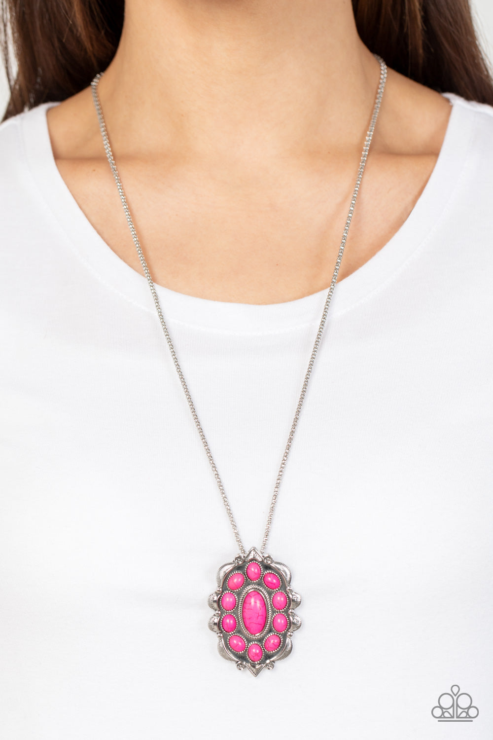 Mojave Medallion - Pink Necklace Earring Set