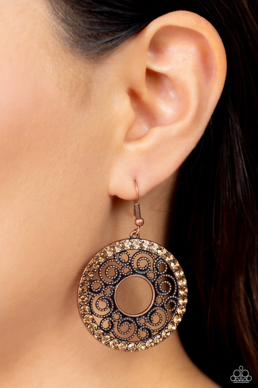 Whirly Whirlpool - Copper Earrings