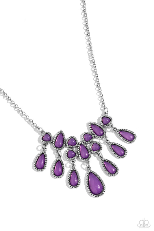 Exceptionally Ethereal - Purple Necklace Earring Set