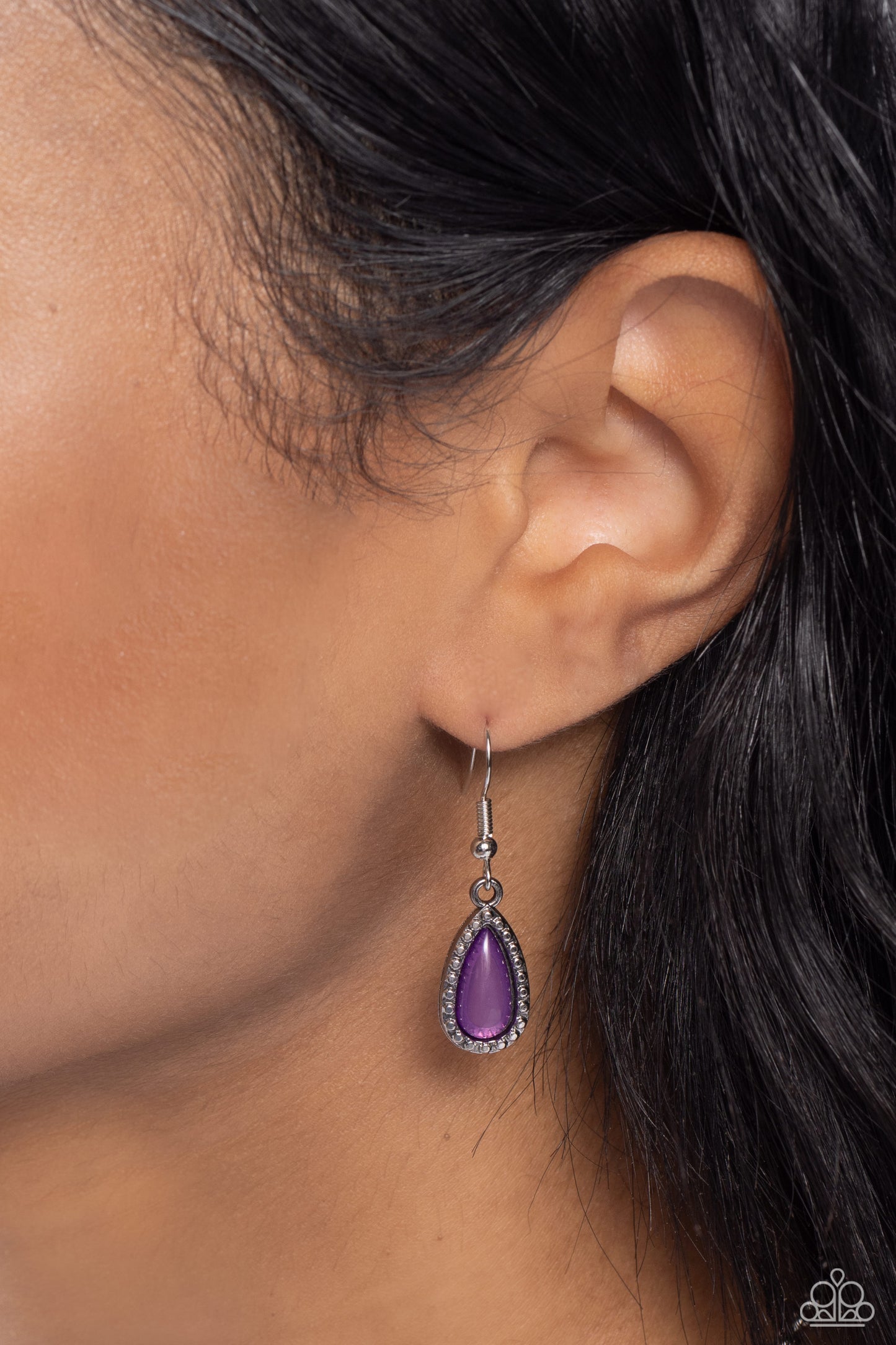 Exceptionally Ethereal - Purple Necklace Earring Set