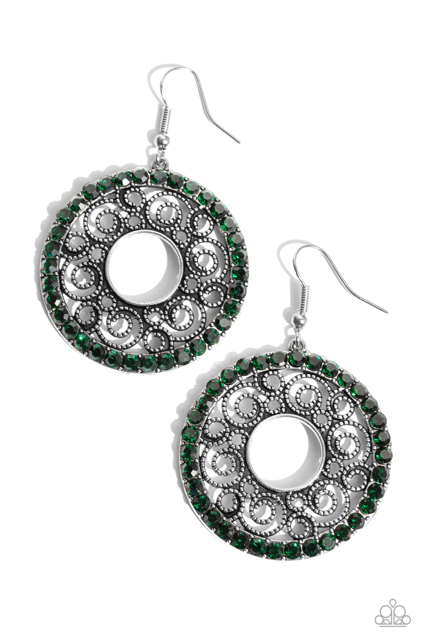 Whirly Whirlpool - Green Earrings