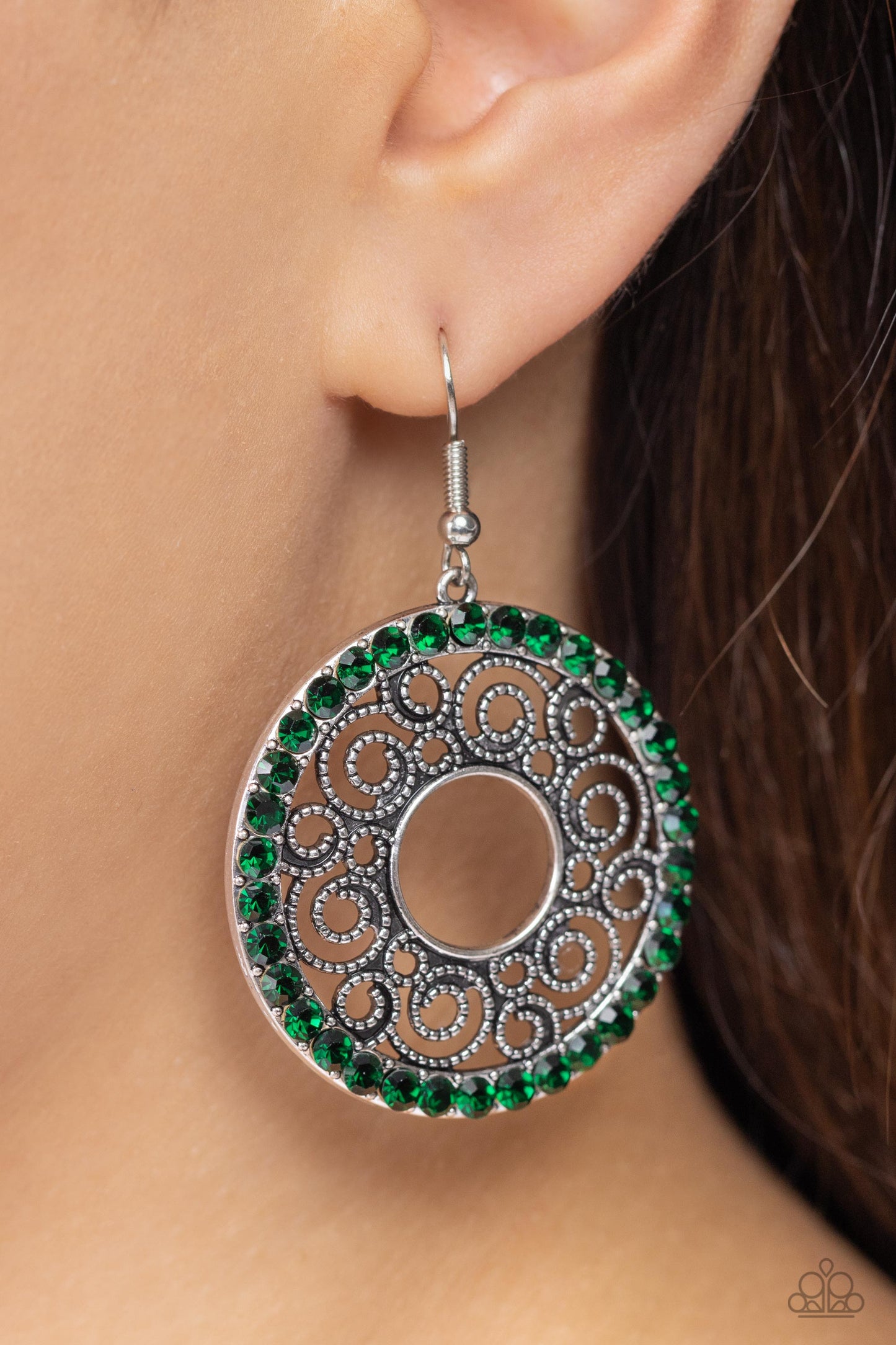 Whirly Whirlpool - Green Earrings