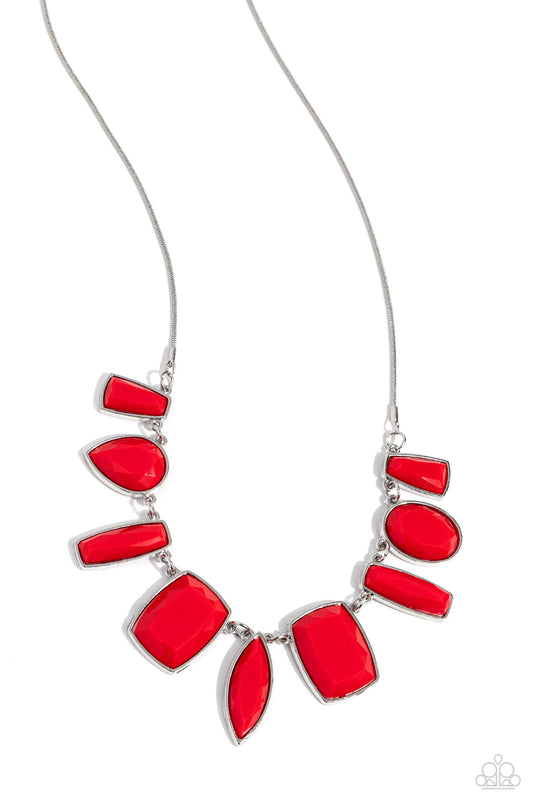 Luscious Luxe - Red Necklace Earring Set