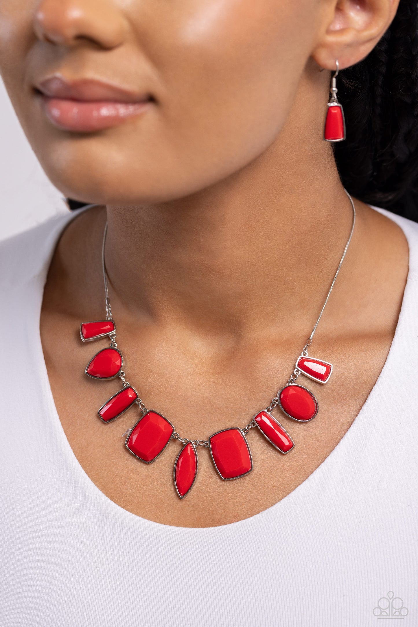 Luscious Luxe - Red Necklace Earring Set