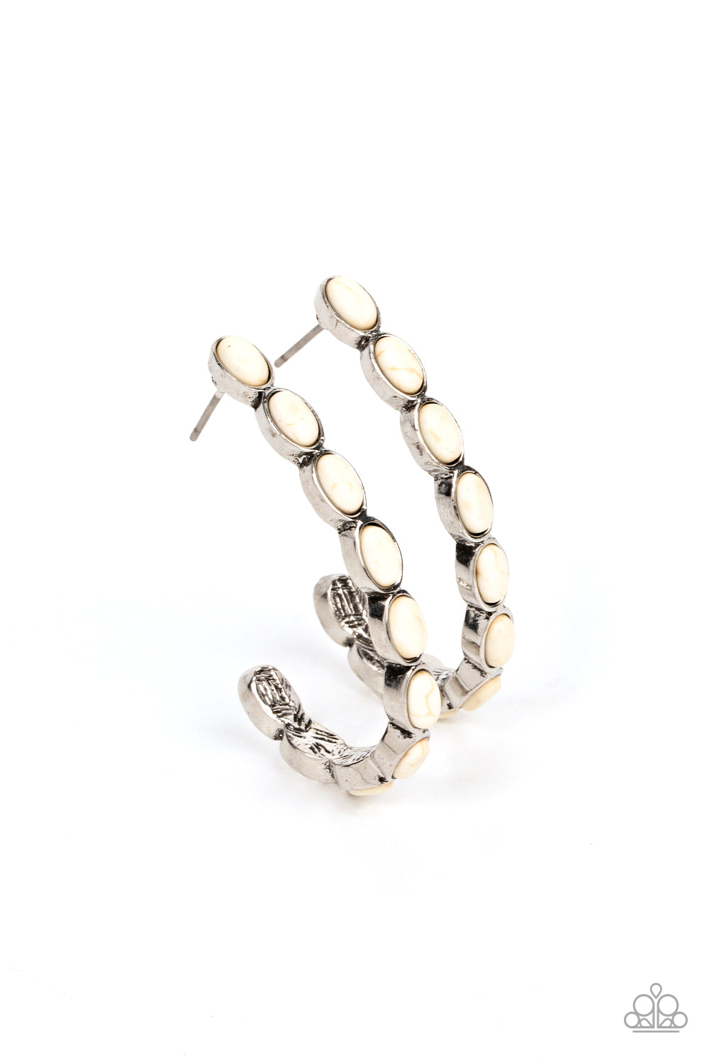 Kick Up a SANDSTORM - White Hoop Earring