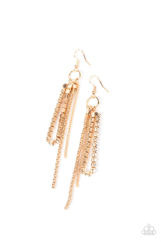 Swing Dance Dazzle - Gold Earrings