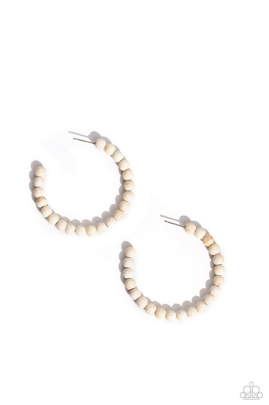 Rural Retrograde - White Hoop Earrings