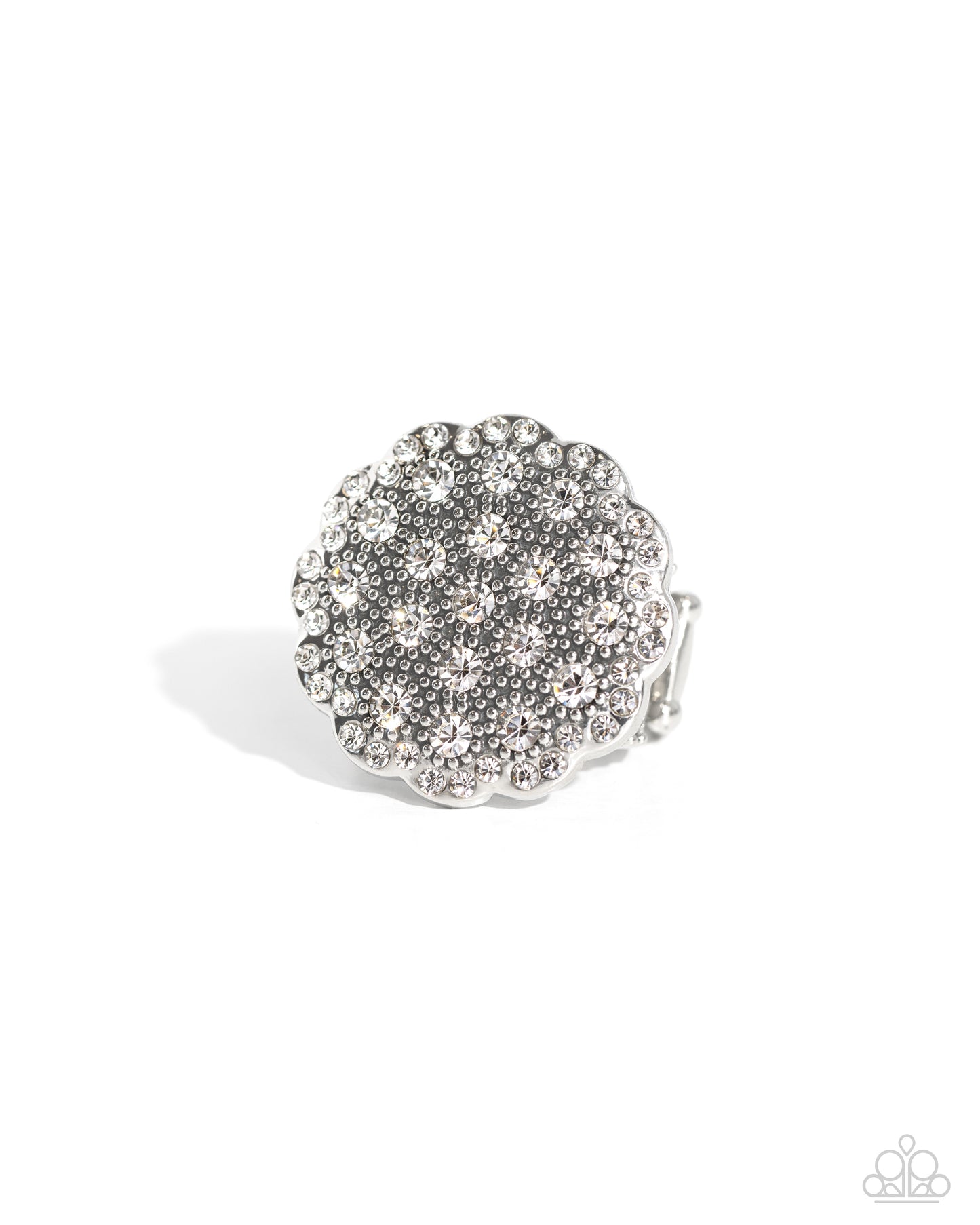 Blingy Bouquet - White/Silver Ring