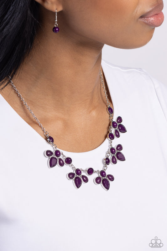 FROND Runner Fashion  Purple Necklace Earring Set