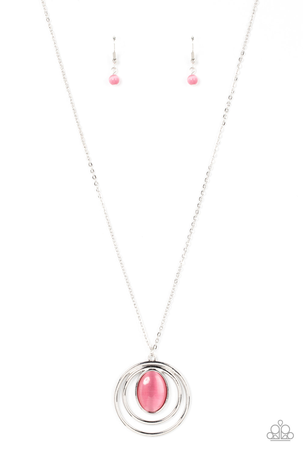 Epicenter of Elegance - Pink Necklace Earring Set