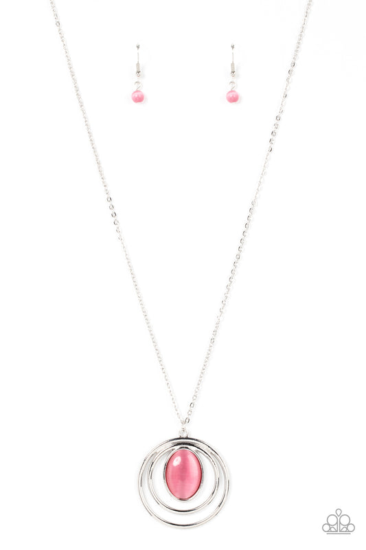 Epicenter of Elegance - Pink Necklace Earring Set