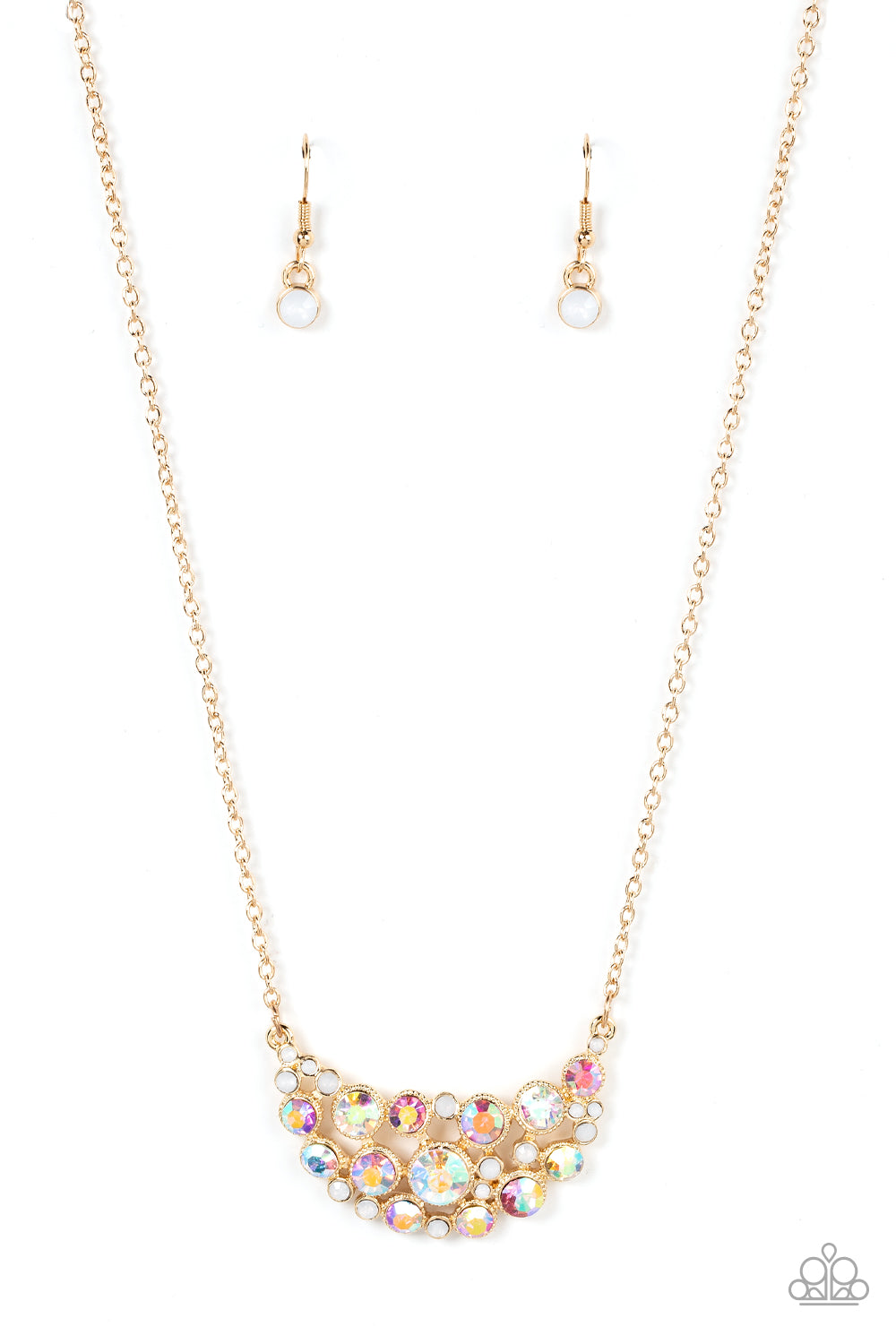 Effervescently Divine - Gold Necklace Earring Set