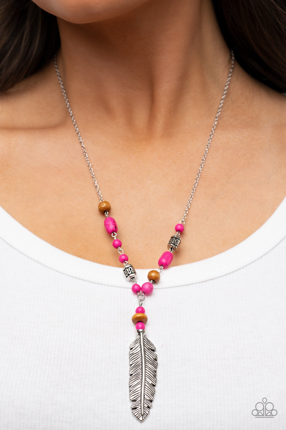 Watch Me Fly - Pink Necklace Earring Set