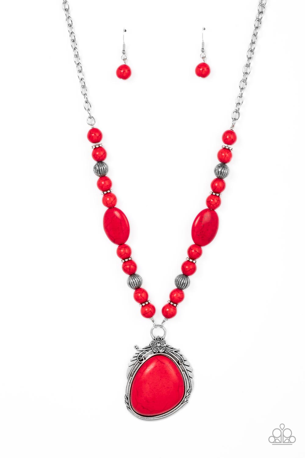 Southwest Paradise  Red Necklace Earring set