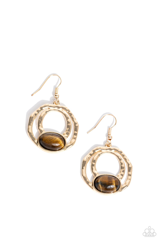 Terrestrial Retreat - Gold/Brown Earring