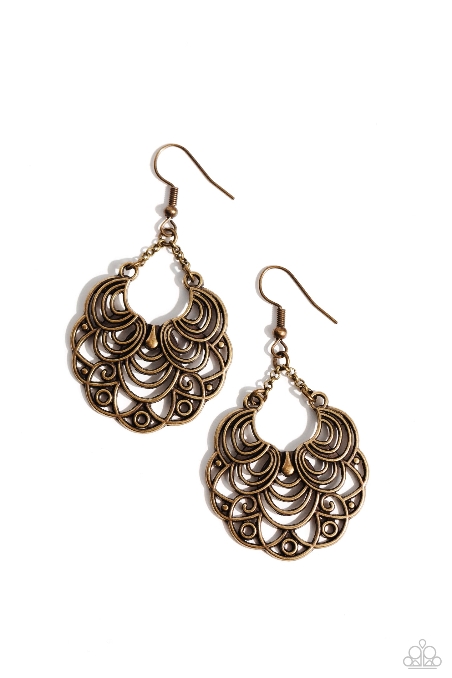 Frilly Finesse - Brass Earrings