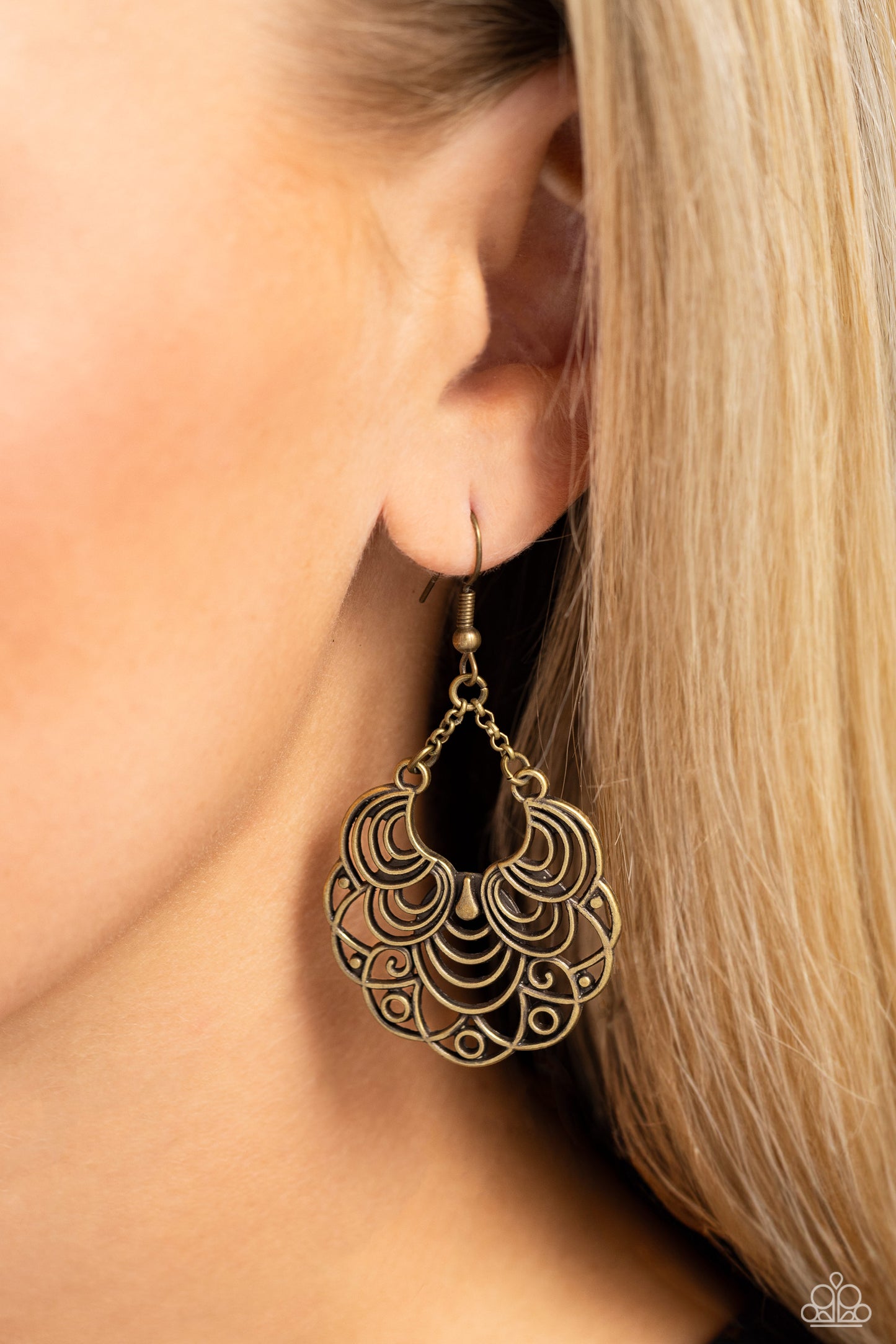 Frilly Finesse - Brass Earrings