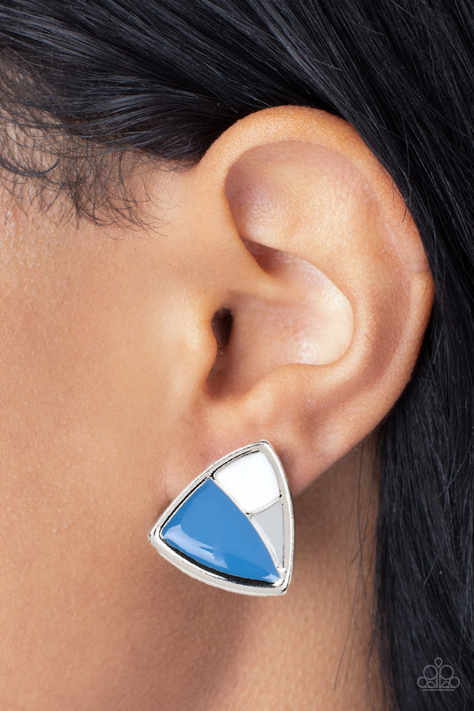 Kaleidoscopic Collision - Blue Earring