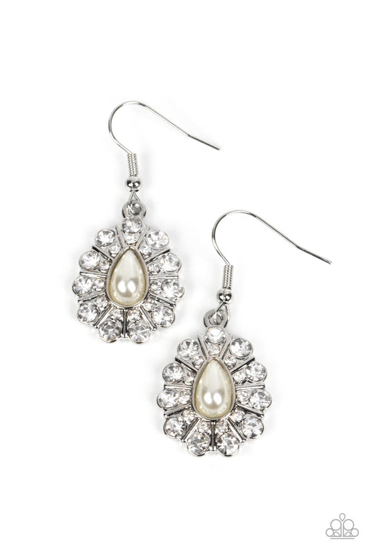 Extroverted Elegance - White  Earrings