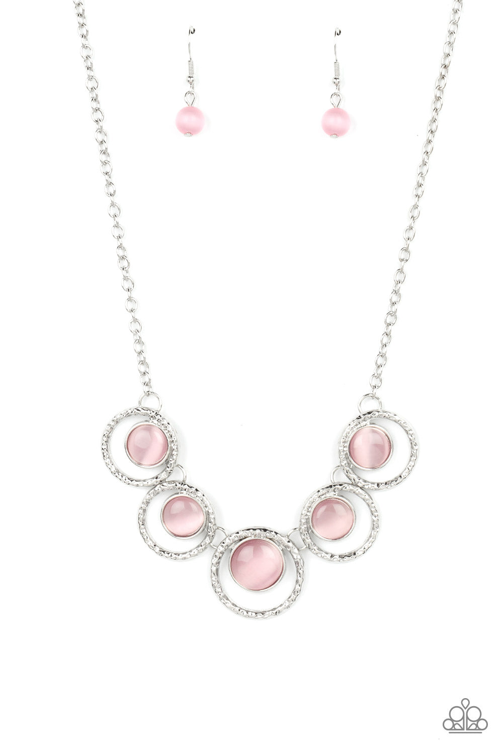 Elliptical Enchantment - Pink necklace Earring Set