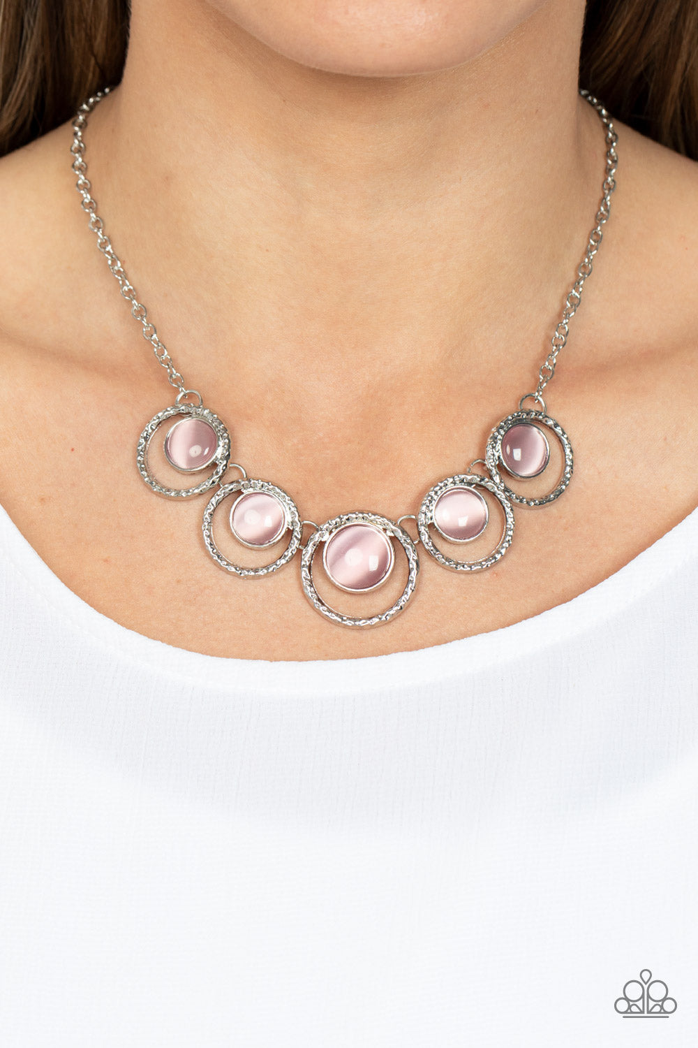 Elliptical Enchantment - Pink necklace Earring Set