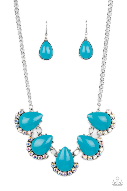 Ethereal Exaggerations - Blue Necklace Earring Set