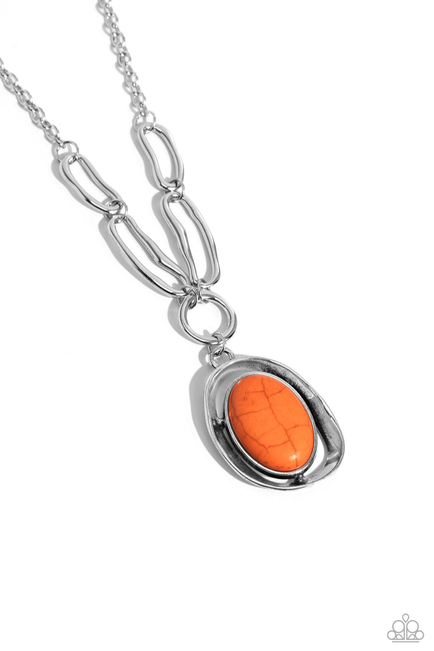 Sandstone Stroll - Orange Necklace Earring Set