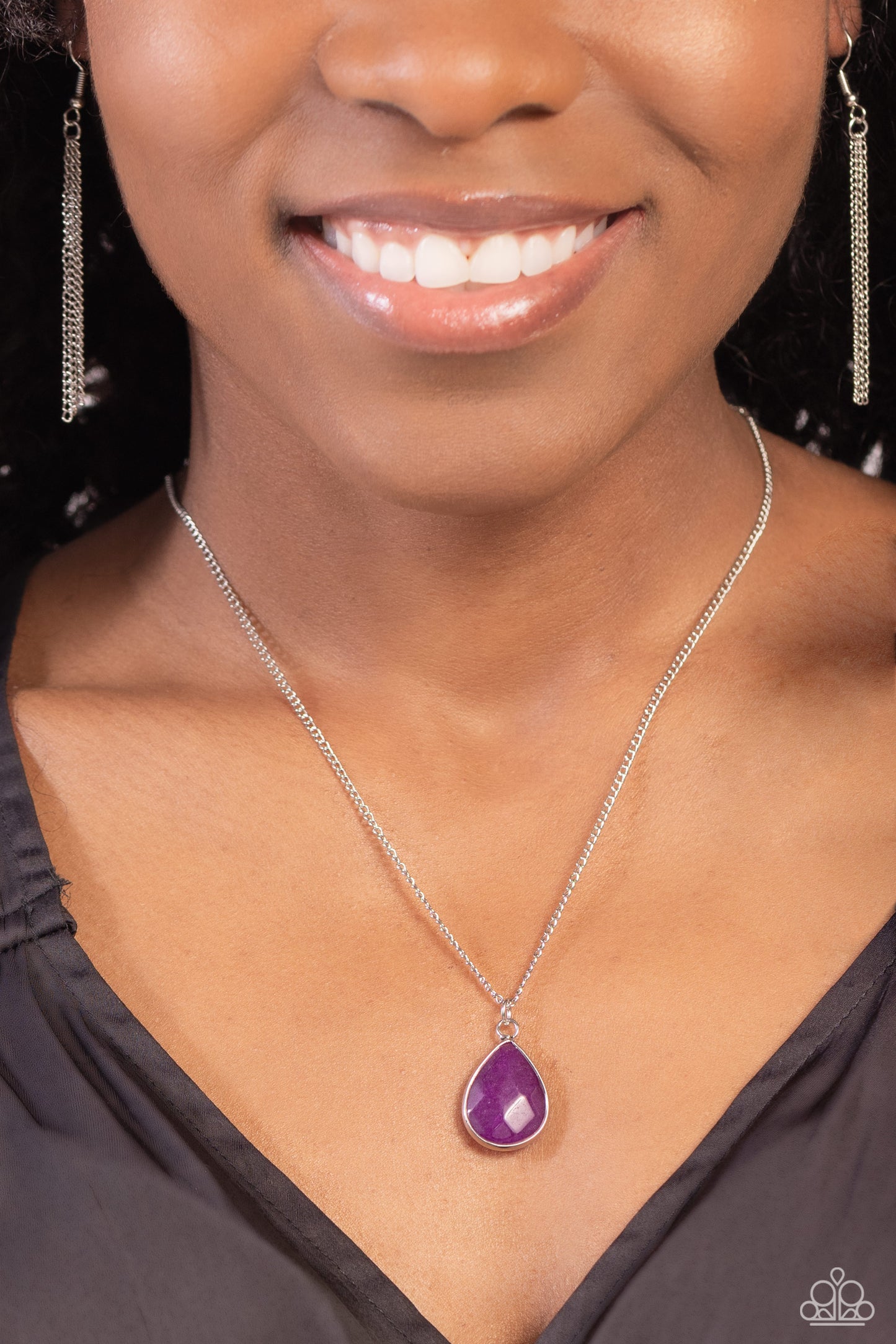 Sparkling Stones - Purple Necklace Earring set